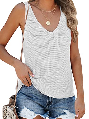 Tutorutor Womens Summer Sleeveless V Neck Sweater...