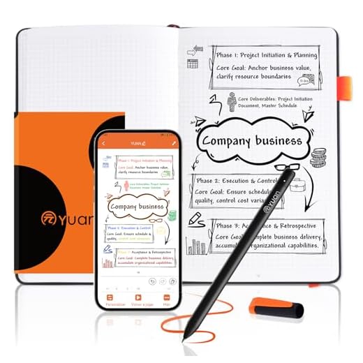 YUAN Digitales Notizbuch Smart Writing Set:Schreiben auf echtem Papier,intelligente Echtzeitsynchronisation sowie digitale Speicherung und Teilung – inklusive Kleinnotizbuch, Ersatzminen und Ladekabel