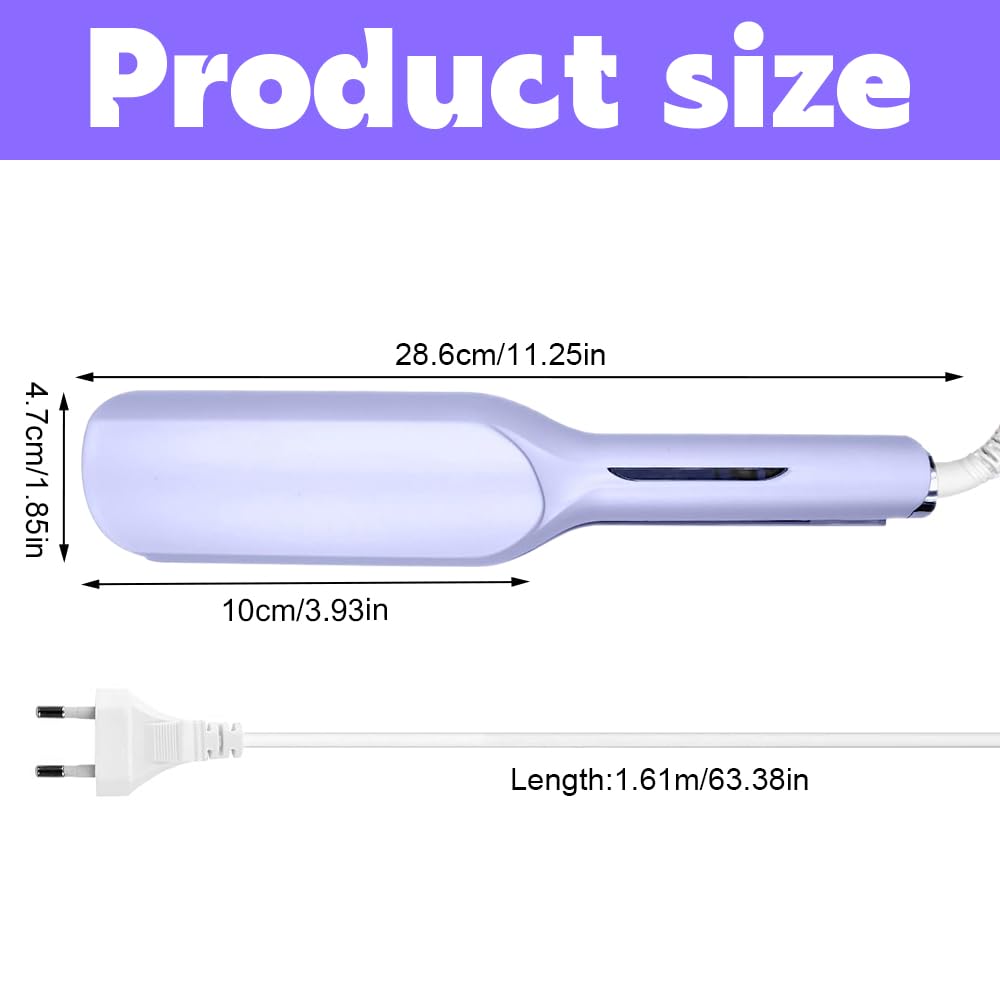 Welleneisen Für Haare, 32mm Lockenstab Große Locken, French Wave Lockenstab, 5 Einstellbare Temperaturen, V Förmiger Welleneisen Große Wellen, Mermaid Hair Waver, für Lange/Kurze Haare (Lila)