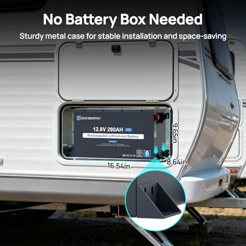 Image of ECO-WORTHY EnergyRock 12V 280Ah 2 Pack LiFePO4 Lithium Battery Metal Case | with Bluetooth Low-Temp Protection, Built in 200A BMS, 3584Wh Max, Off-Grid Solar, RV, Camper, Travel Trailer, Home Use