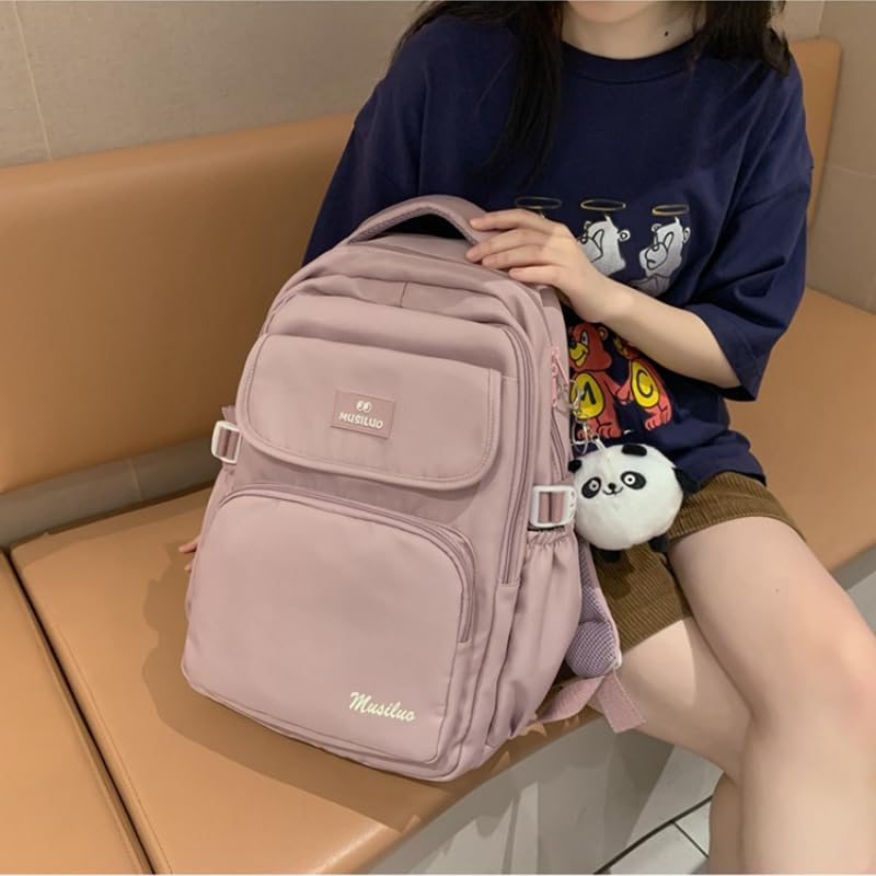 ALTALIVA Kawaii Mini Backpack Aesthetic Nylon Backpack FashionDaily Backpack for Women Laptop Daypack for Traveling (Pink)4