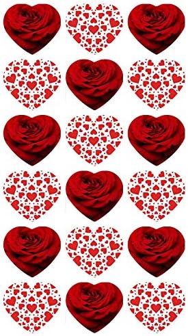 18 Love Hearts Valentine Cupcake Toppers Edible Wafer Paper Fairy Cake Toppers Birthday Cakes