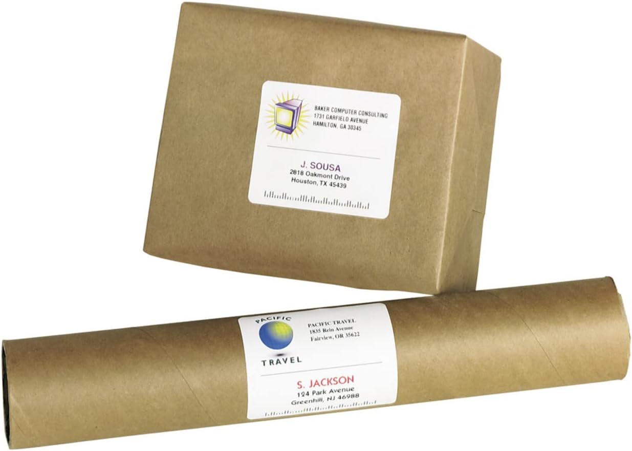 Avery Repositionable Printable Shipping Labels with Sure Feed, 3-1/3" x 4", White, 600 Blank Mailing Labels (58164)