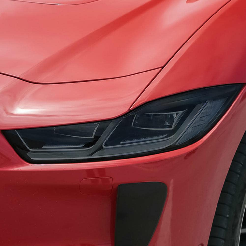 2 Pezzi Auto Faro Tinta Nero Pellicola Protettiva Vinile Protezione Adesivo TPU Trasparente, per Jaguar I Pace 2018-On Accessori