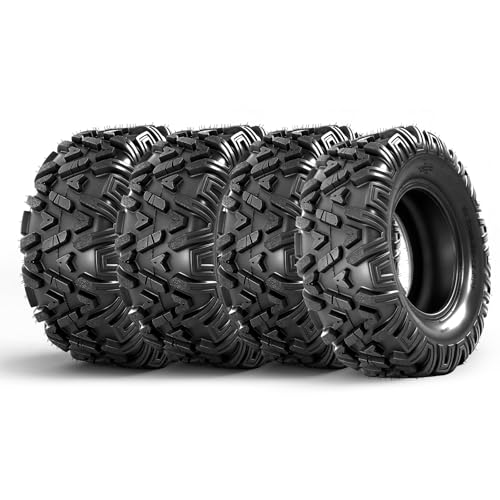 TRIBLE SIX 27x9-12 & 27x11-12 ATV UTV Tires 6 PR All-Terrain Tires 27x9x12 27x11x12 for Sand Mud Trail Non-Directional Tread Tubeless (Pack of 4)