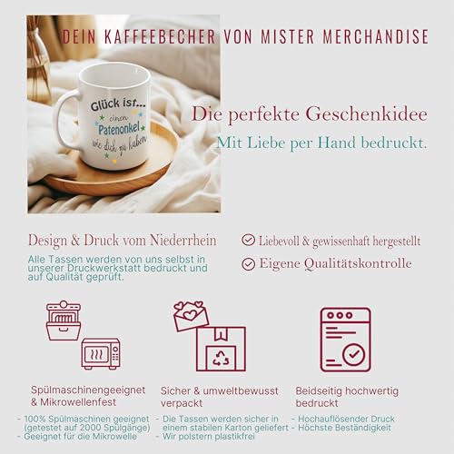Mister Merchandise Kaffeetasse Becher So Sieht EIN richtig Cooler Onkel aus Uncle Öhme, Farbe: Weiß-Blau - 2