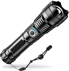 Lanterna Tática T9 Led Recarregável P50 USB Super Potente Zoom Longo Alcance para Trilhas Pesca Vigilante Acampamento Fazenda Caça - marca Truee