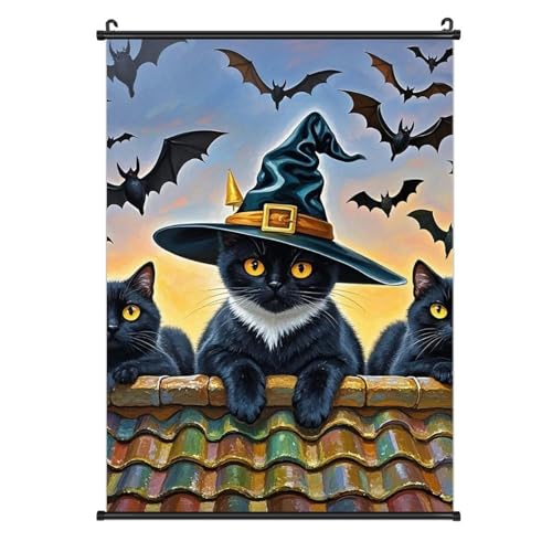 Peinture sur toile de chat bizarre et mignon pour decoration de chambre