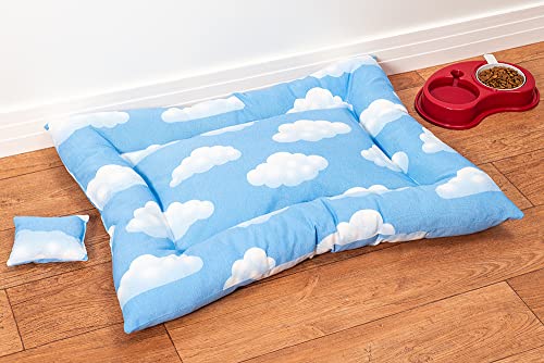 Colchonete Caminha Pet Cachorro Gato Nuvens Azul Céu - GG