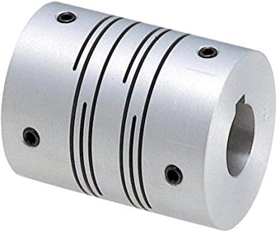 NBK MST-63K-20-20 Slit Flexible Coupling, Set Screw and Key Type, Bore Diameters 20 and 20 mm, Aluminum A2017