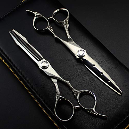 Ciseaux de coiffure professionnels 6 pouces avec lame rasoir en acier japonais 9CR