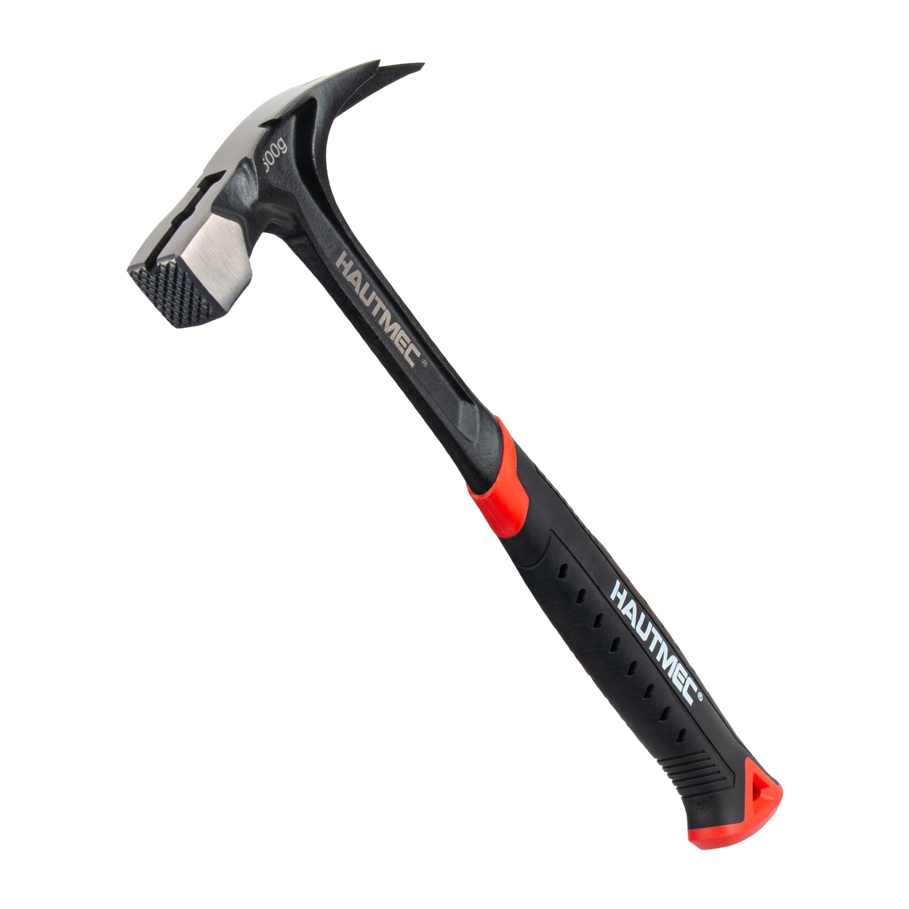 HAUTMEC 600g Framing Hammer, One-Piece Forged Steel Anti-Vibration Roofing Hammer with Milled Face, Magnetic Nail Starter & Side Nail Puller, 1070101