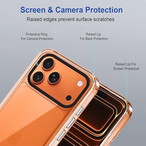 Image of amazon basics Back Case Cover for iPhone 17 Pro Max | Compatible for iPhone 17 Pro Max Back Cover | Case Cover with Camera Protection | (TPU + PC | Transparent)