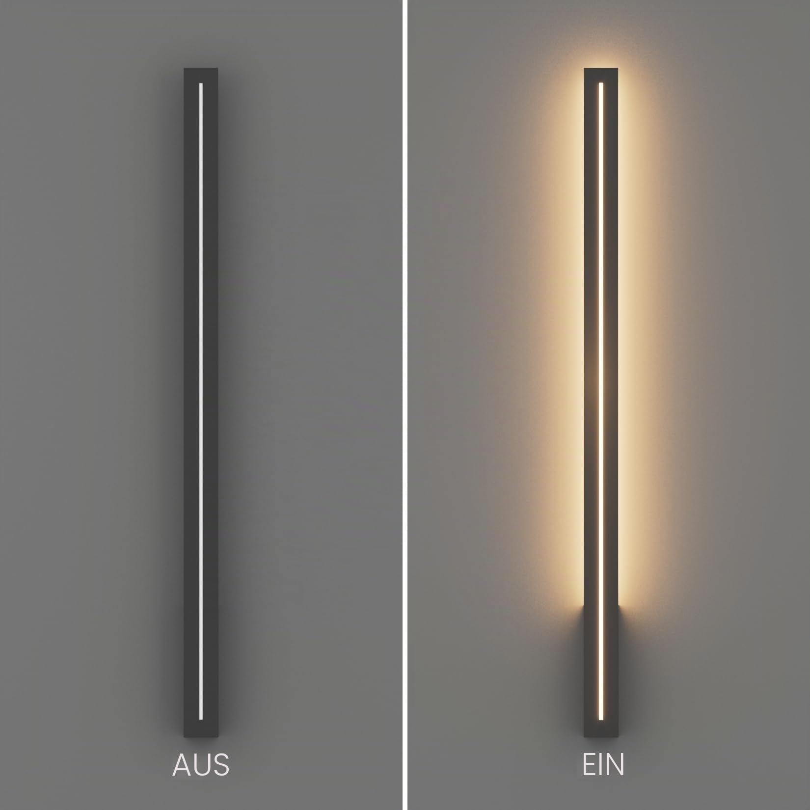K-Bright 24W Lange Aussenlampe Modern Wandleuchte Warmweiß 3000K, Schwarz | Wasserdicht IP54, Aluminium Außenwandleuchte für Für Gärten, Terrassen, Wohnzimmer, Korridor, Treppen, 100CM/39.37IN