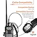 Tigrett Outdoors SMC Push-to-Talk Cable w/ 3.5mm Audio Cable Adapter for Yaesu VX-6R- PTT for Electronic Earmuffs - Hands-Free Radio Listening - with Clip