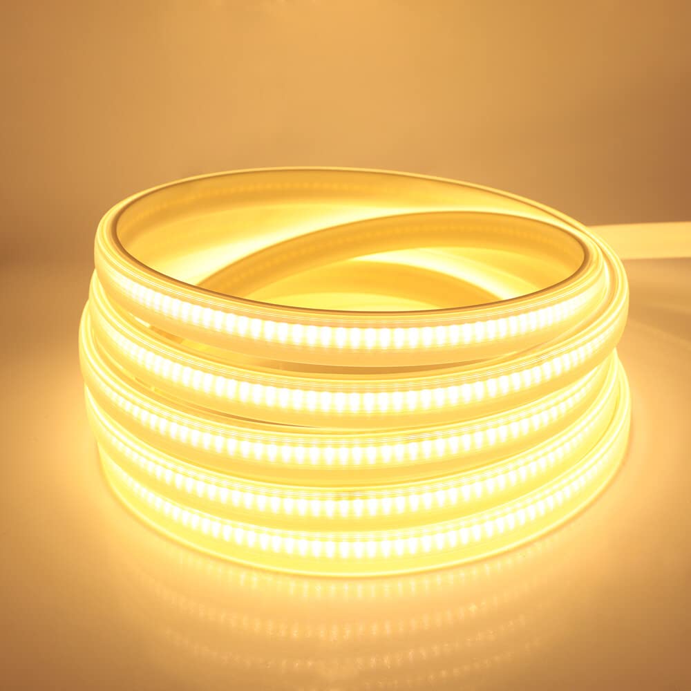 Striscia LED COB 25M, Nastro LED 220V 360 LEDs/m CRI&ge;85, Striscia COB Flessibile Super Luminosa Impermeabile IP65 Con Spina Interruttore Per