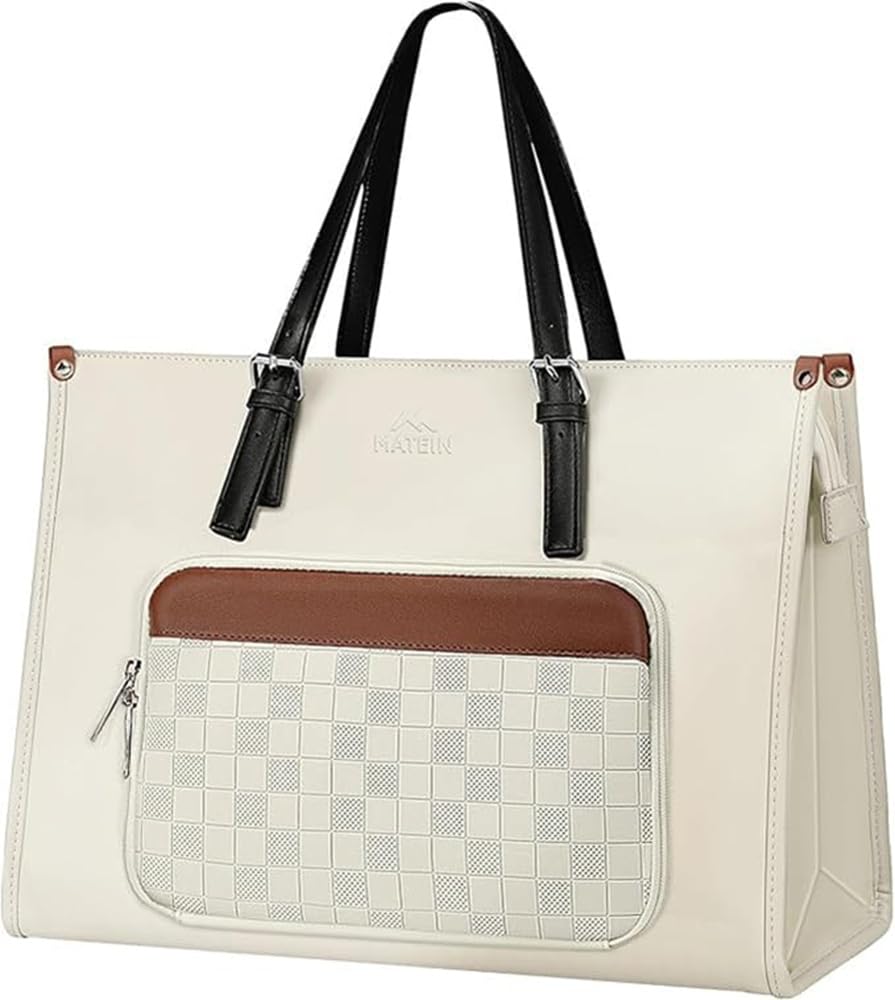 MATEIN Arbeitstasche Damen mit Kühlfach, 15,6 Zoll Laptoptasche Damen | Schultasche Damen, Lunchtasche Damen Wasserdicht, Handtasche Schule Große, Bürotasche für Uni Business, Schule, Braun