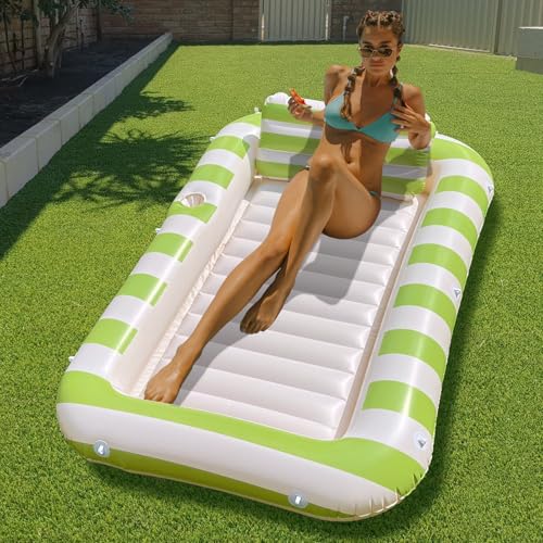 Float Joy Tanning Pool Floats Adult Inflatable Pool Lake Floats Tanning Pool Lounger Tanning Bed Sunbathing Pool for Backyard Floaties for Lake Floating