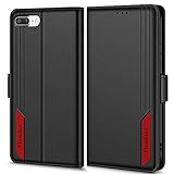 [Cartera + Bloqueo RFID]: Esta funda con función de cartera de iPhone 7 Plus está equipada con dos ranuras para tarjetas y un bolsillo lateral, por lo que puedes guardar tus tarjetas de visita, tarjetas de crédito, dinero en efectivo. El compartimento interior de la ranura para tarjetas está hecho de material de bloqueo RFID para evitar la lectura no autorizada de los datos de su tarjeta de crédito