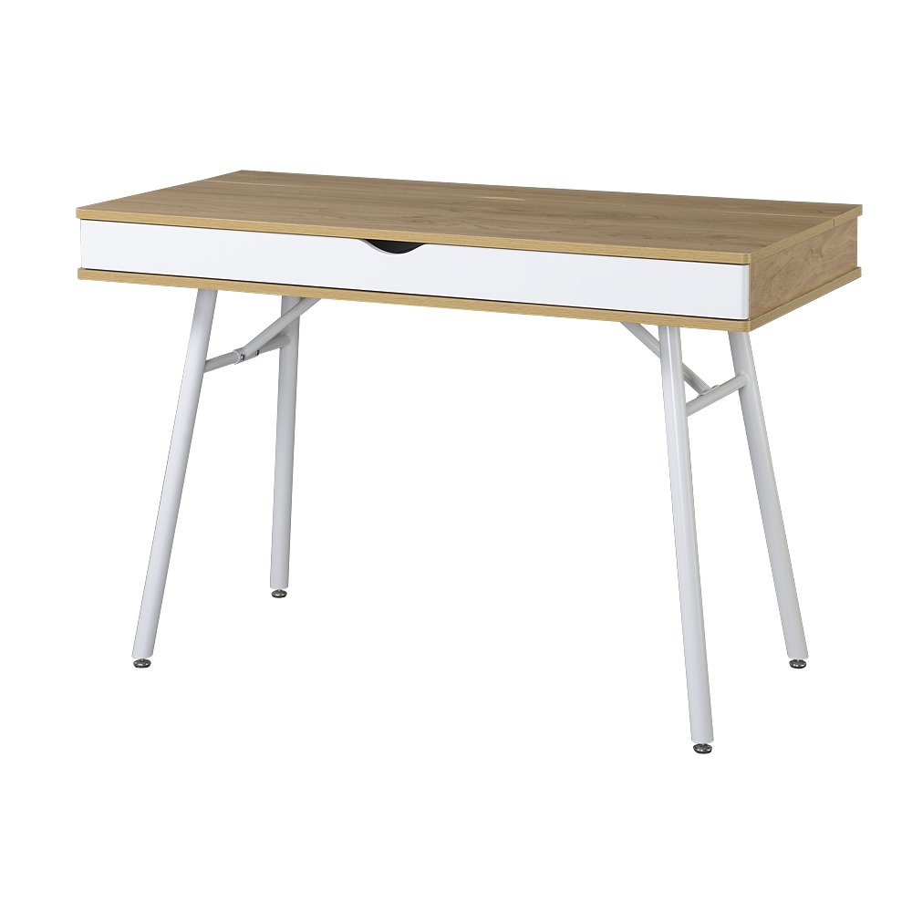 Techni MobiliModern Multi Computer Desk with Storage, 30" x 21.7" x 45.3", Pine