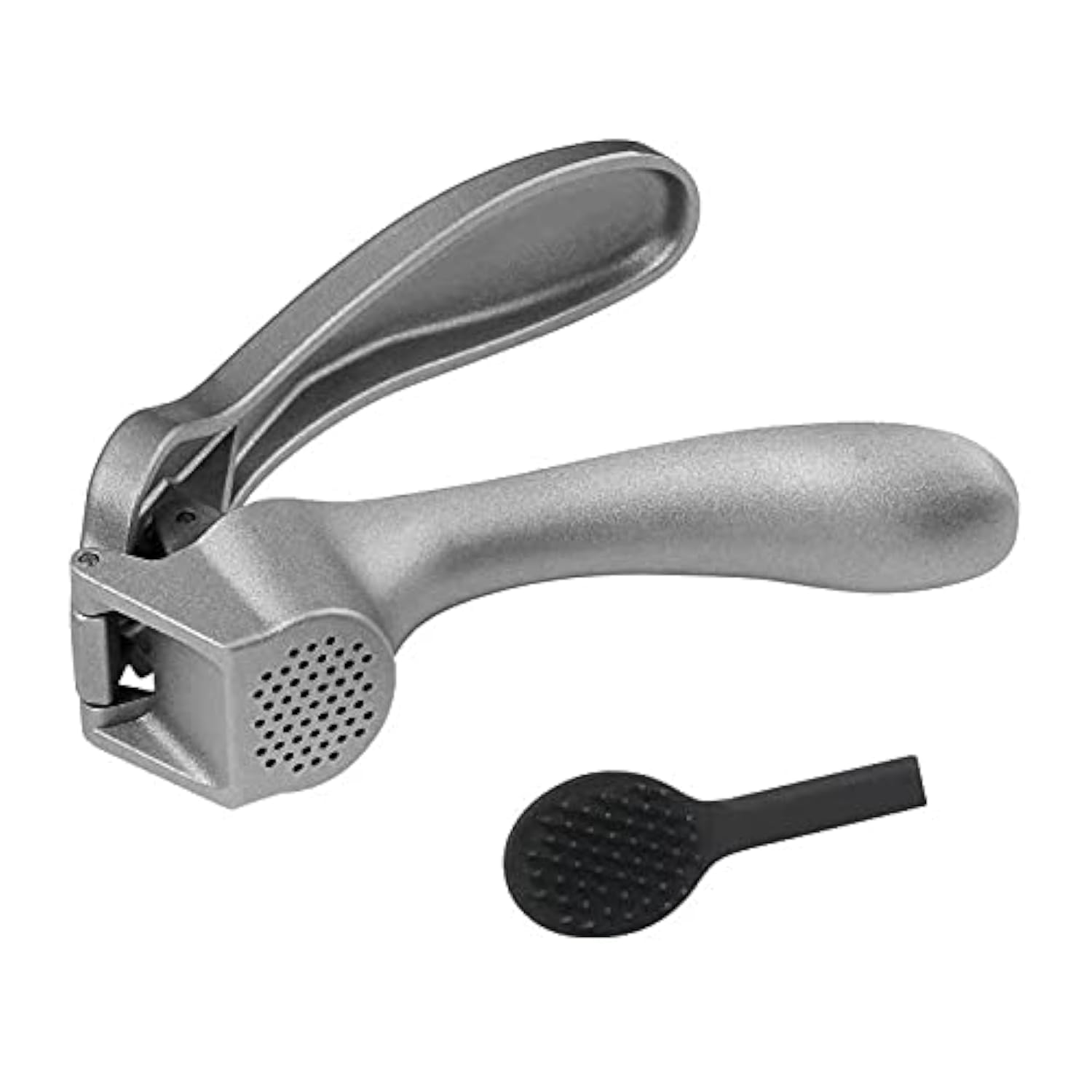 Garlic Press, Garlic Mincer Easy-squeeze Ergonomic Handle, Rust Proof, No Need To Peel, Professional Ginger Press Garlic Crusher with Handy Cleaning Brush- Dishwasher Safe