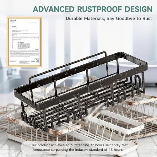 Veken Shower Caddy 6-Pack, Advanced Rustproof Design, No Drilling Adhesive Shelves, Rack with Soap Holder, Large Capacity Bathroom Organizers and Storage, Wall-Mounted Kitchen & Home Decor - Image 5