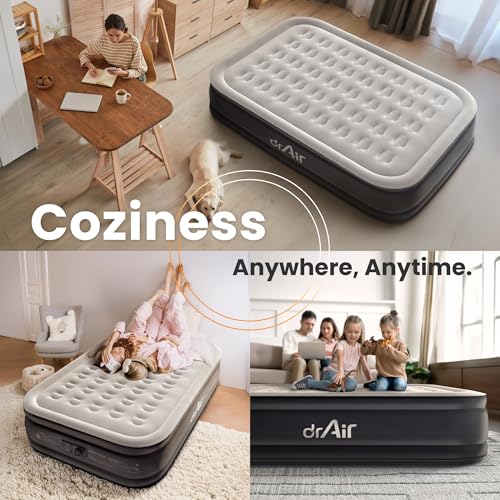 Dr air Queen Mattress with Built in Pump 18 Raised Blow Up 800 lbs Max Honeycomb Bed 48Hr - image 6
