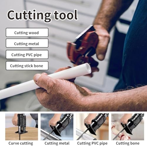 Miniatura 9 de Adaptador De Sierra Recíproca - Cabezal De Sierra De Vaivén Manual Accesorio Recíproco De Máquina De Corte Para Recortar Tubo De Pvc, Madera, Cartón, Láminas De