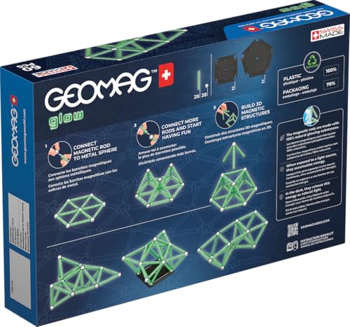 Construcciones magnéticas Geomag Glow de 60 piezas hechas con plástico 100% reciclado 2