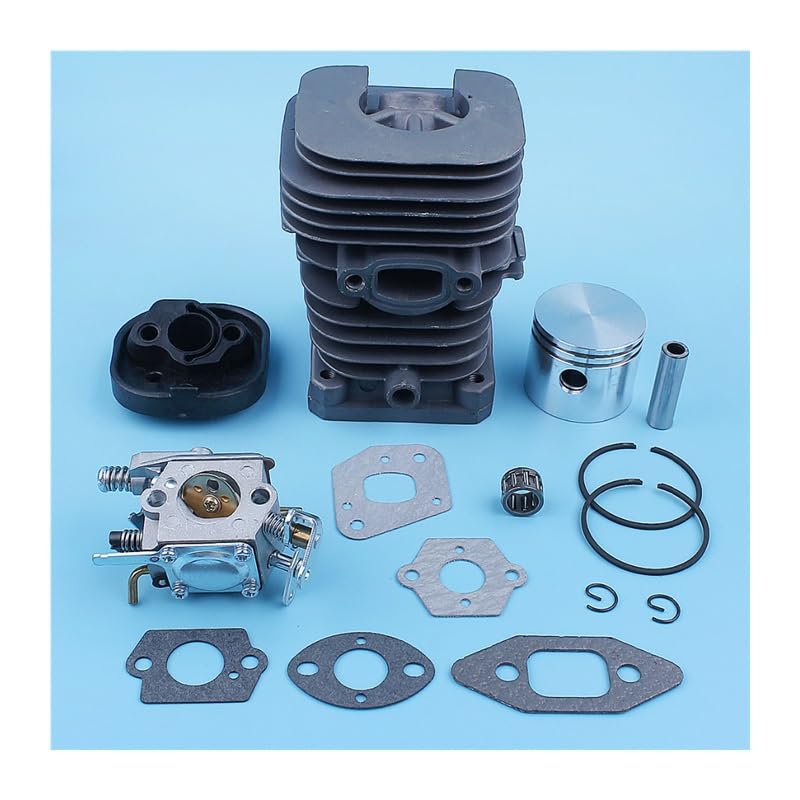 Tłok cylindra gaźnik zestaw uszczelek Carb dla partnera 350 351 370 371 420 390 391 formuła 5000 piła łańcuchowa 41mm dla Nikasil Plated