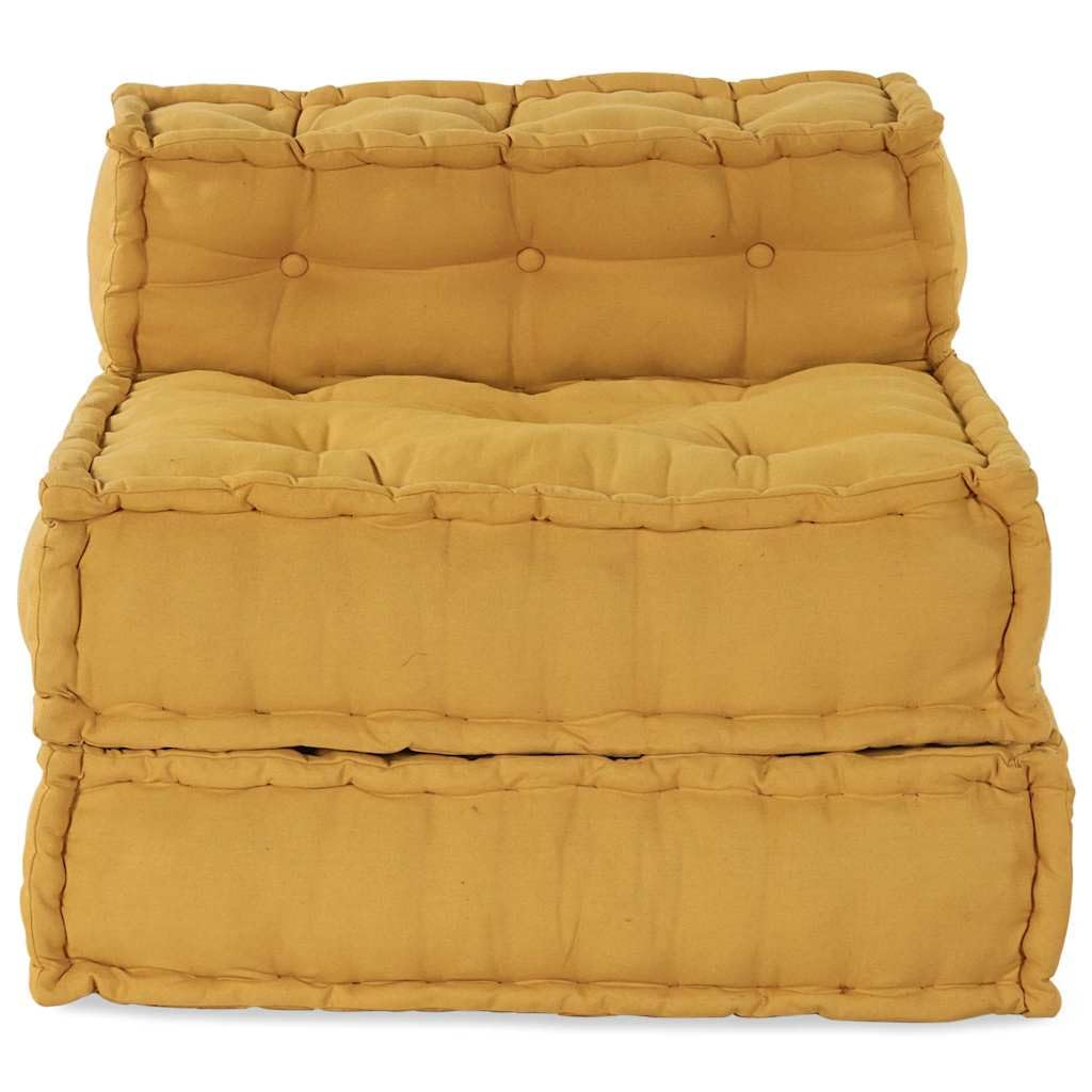 SYDE Sofá Modular Amarillo 70x70x54 | Relleno de espuma, funda de algodón, diseño versátil, ideal para sala, cine en casa o porche