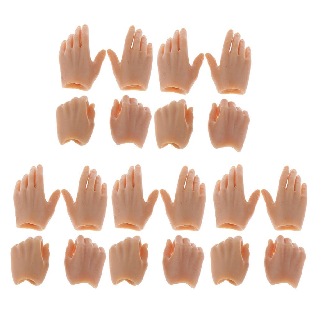 Tongina 10Pair 1/6 Scale Natural Skin Hands Set for 12inch Action Figures Soliders