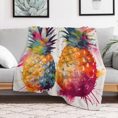 Couverture extra large en flanelle douce jeté en microfibre ananas pour lit - 6