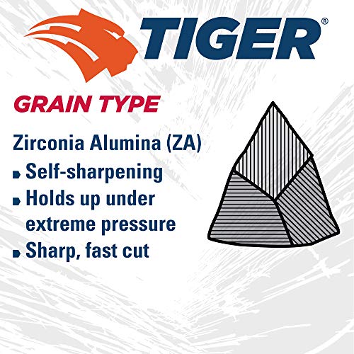 Image of Weiler 58005 4-1 /2 Inch Cutting Wheel, Tiger Zirc Steel /Metal Ultracut 1 mm Fast Cut & Long Life High Performance Thin Cutting, 1mm Z60T Type 1 7 /8 inch Arbor, Pack of 50