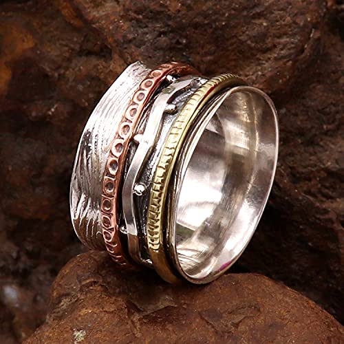 Bague spinner argent 925 cadeau de méditation unique - 4