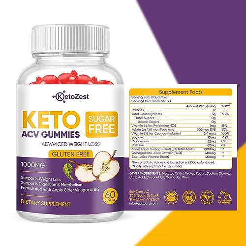 Ketozest KETOACV-Z Keto Acv Gummies For Advanced Weight Loss & Belly Fat Burn - Pro Active Super Apple Cider Vinegar Gummies - Rapid Fat Burner Diet Supplement For Women Men - Sugar Free & Gluten Free thumb #6