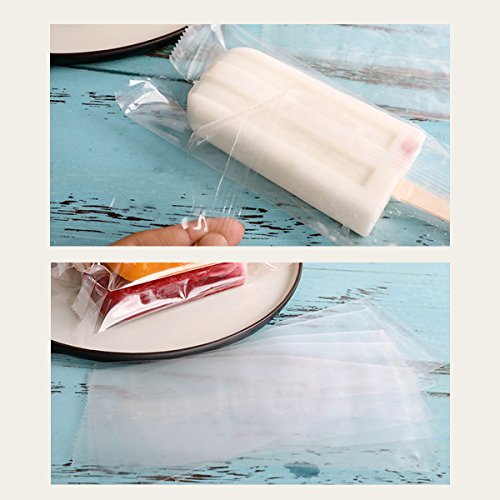 CHICTRY 200Pcs Clear Ice Pop Plastic Bags Food Grade Disposable Biscuits Candy Storage Bags Hot Sealing Packing Containers Party Favor Gift Bags