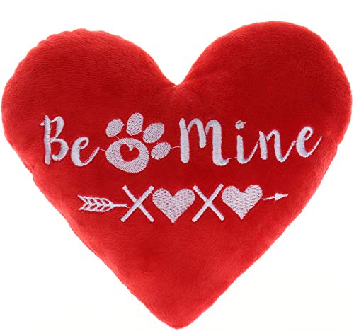 BoomBone Valentines Dog Toys, Red Heart Puppy Plush Toy for Small Medium Dogs