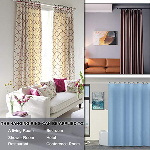 24 Pcs 2.0-Inch Black Eyelet Curtain Rings Together With 30 Pcs Curtain Pins For Curtain, This Black Drapery Rings With Eyelets Can Fit Up To 1.8-Inch Curtains Rod #TOP3