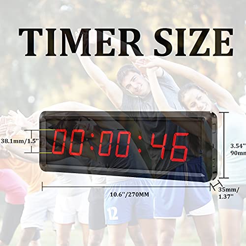 Led Digital Countdown Wall Clock Fitness Timer Stopwatch For Gym (1.5Inch Digital High) #TOP1