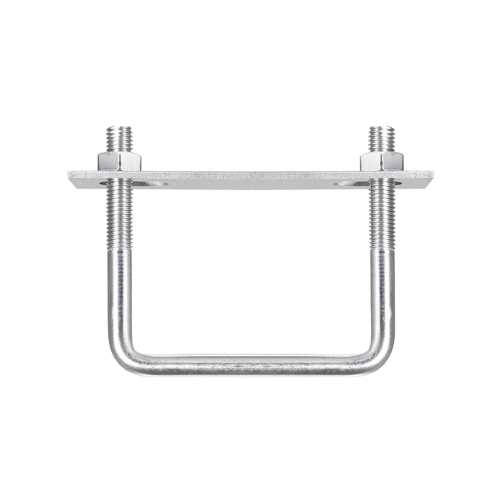 TOP-VIGOR M10 Square U-Bolts, 90mm Inner Width 70mm Length 304 Stainless Steel U-Bolts with Nut