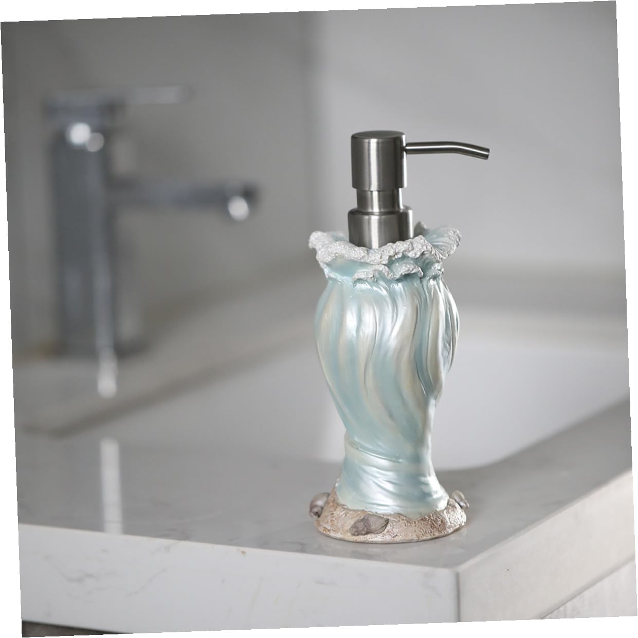 TOYANDONA Dispenser Sapone Liquido Stile Decorativo per Bagno e Cucina Bottiglia Ricaricabile per Sapone Lozione Shampoo e Gel Doccia Pompa Leggera e Facile da Usare Adatto per Casa e Hotel