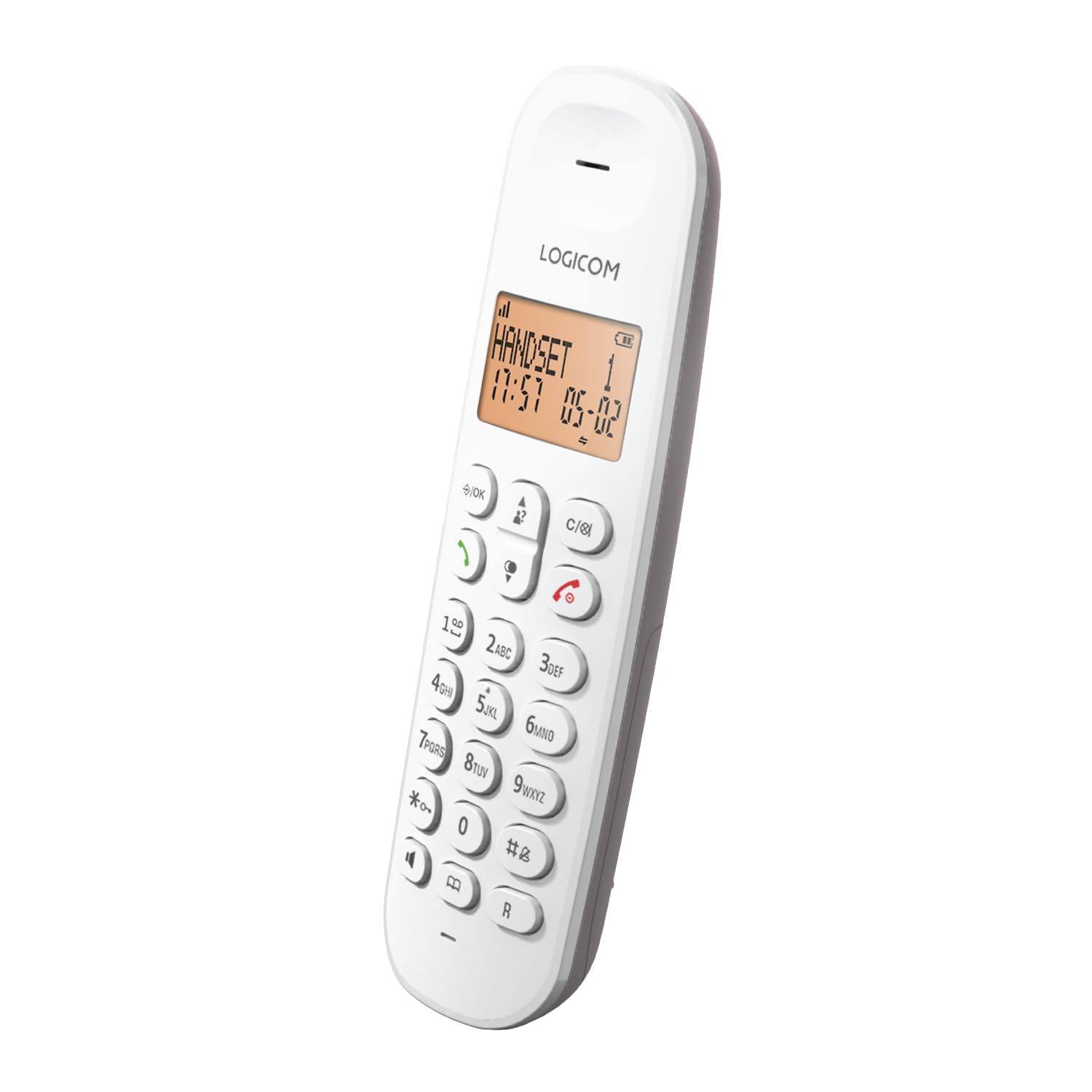 Logicom ILOA 150 DECT Schnurlostelefon – Freisprechfunktion – Großes 4-Zeilen Display – 300 m Reichweite – 7h Gesprächszeit – 90h Standby – Taupe
