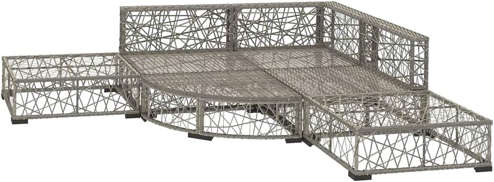 Diagram of the metal frame structure for the patio lounge set