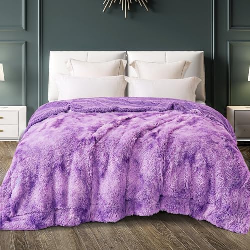 Exclusivo Mezcla Sherpa Fleece Queen Size Blanket, Reversibl