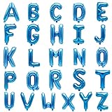 Lausatek アルファベット A～Z バルーン セット 飾り付け ブルー 文字 風船 誕生日 バースデー パーティー イベント 撮影 26pcs