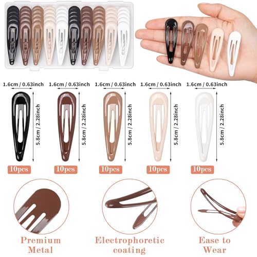 Barrettes à cheveux classiques en métal silicone avec étui - 2