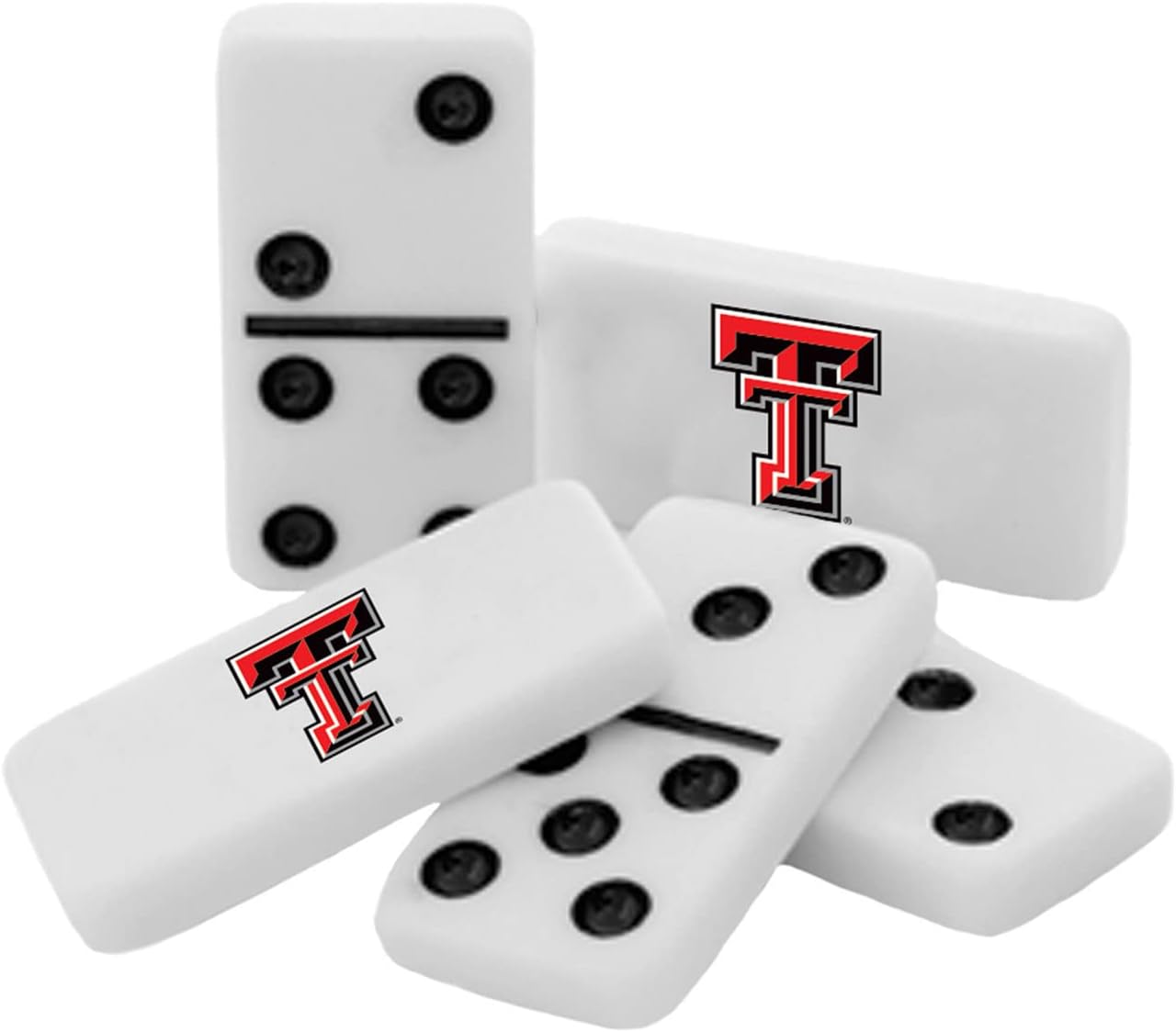 MasterPieces Game Day - NCAA Texas Tech Red Raiders - 28 Piece Team Logo Double Six Domino Set