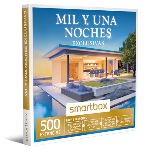 Smartbox Caja regalo Mil y una noches exclusivas , Idea de regalo Navidad , 2 noches con desayuno con 1 o 2 cenas para 2 personas Smartbox Caja regalo Mil y una noches exclusivas , Idea de regalo Navidad , 2 noches con desayuno con 1 o 2 cenas para 2 personas