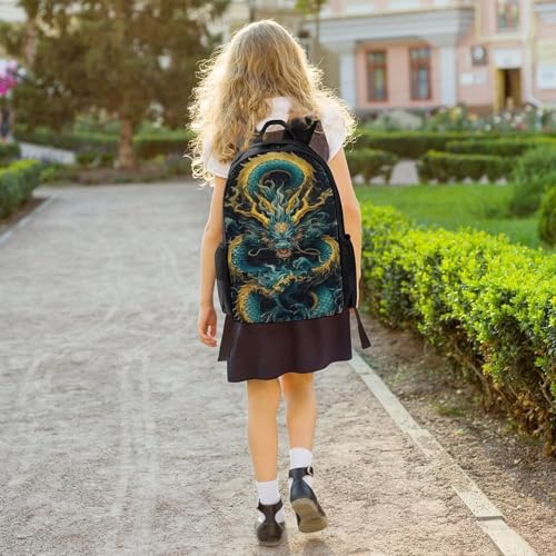 Mochila de dragón 3D de 17 pulgadas escolar para mitigar peso niños 6